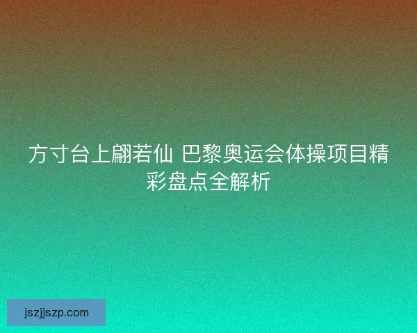 方寸台上翩若仙 巴黎奥运会体操项目精彩盘点全解析 方寸台上翩若仙 巴黎奥运会体操项目精彩盘点全解析