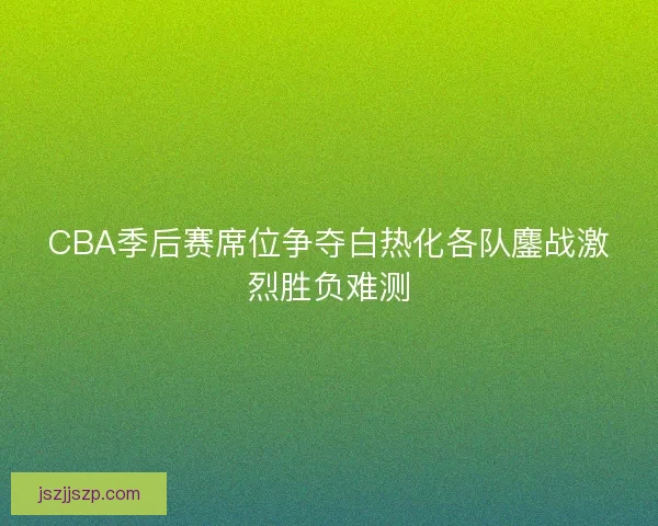 CBA季后赛席位争夺白热化各队鏖战激烈胜负难测 CBA季后赛席位争夺白热化各队鏖战激烈胜负难测